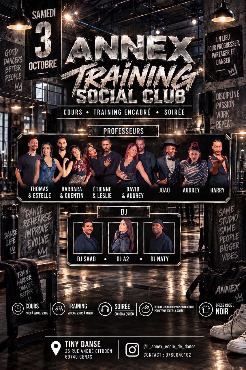 🔷TRAINING SOCIAL CLUB🔷OUVERT AU PUBLIC🔷