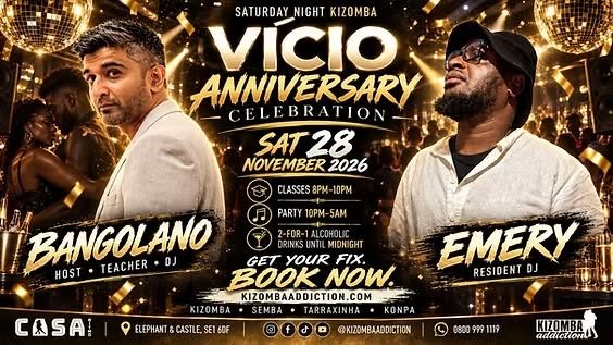 VÍCIO Anniversary Celebration | Kizomba Classes & Party Until 5AM