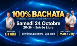 100% Bachata Bowling Cap Malo – DJ Alfil – Cours Matt et Vilty