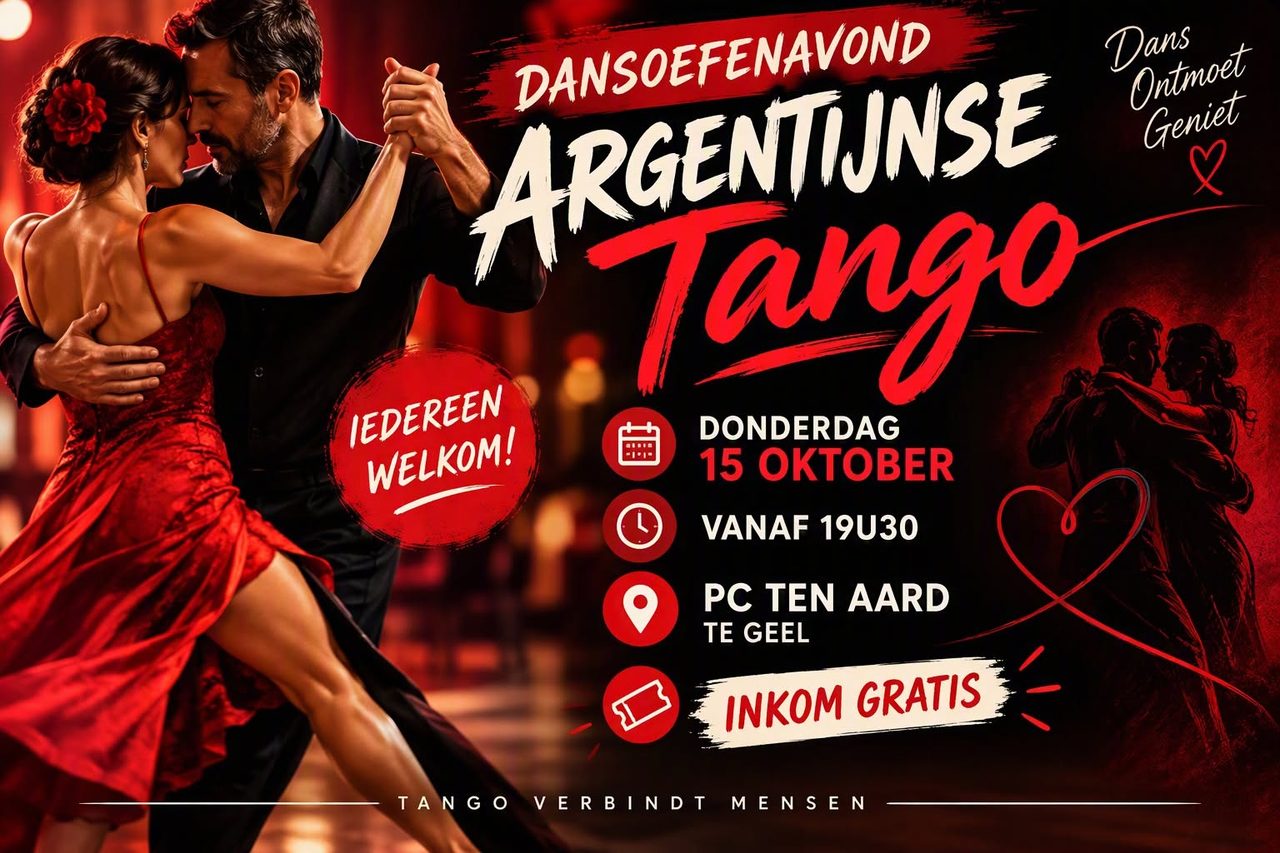 Argentijnse Tango Oefenavond – Gratis inkom – Geel Ten Aard