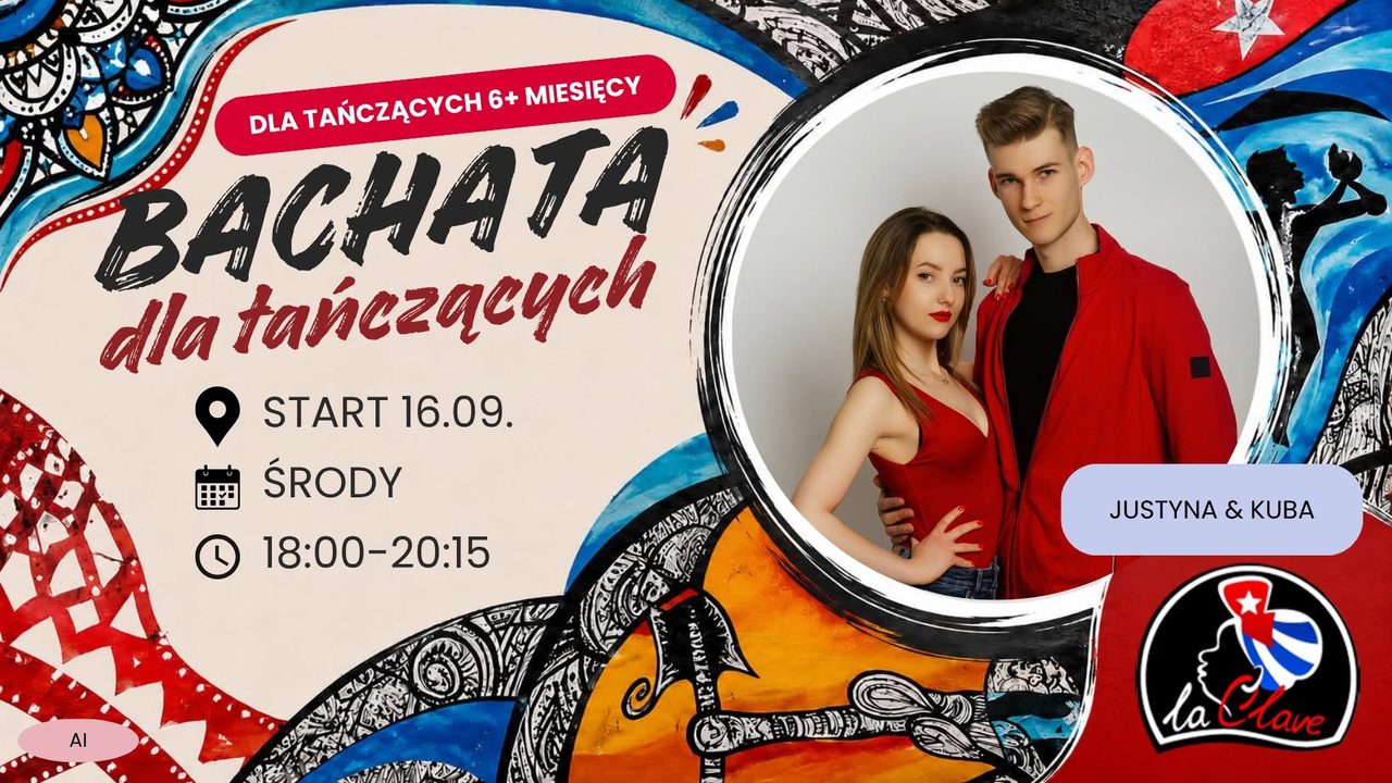 BACHATA DLA TAŃCZĄCYCH 6+ MIESIĘCY | NOWY KURS | ŚRODY 18:00 | START 16.09