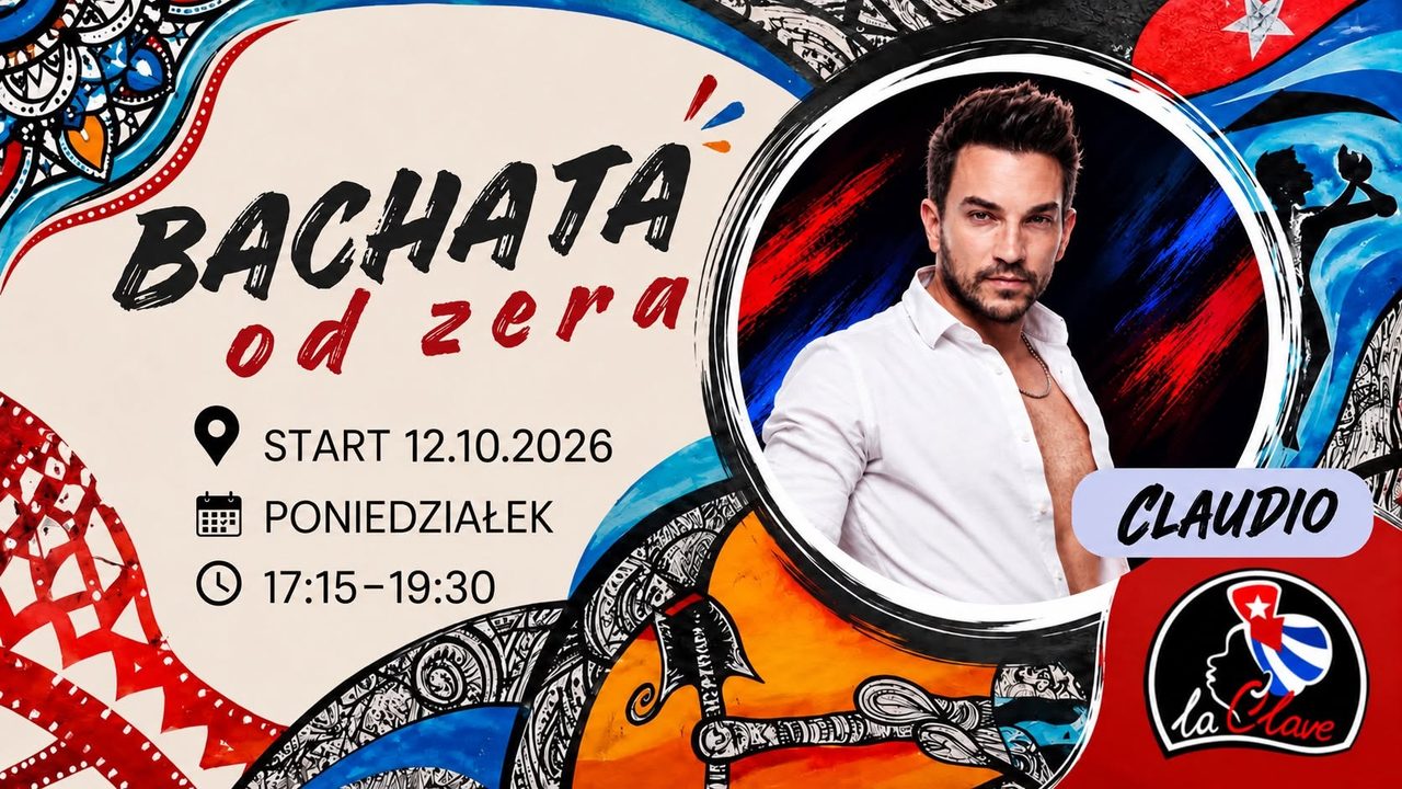 🔥 BACHATA OD ZERA Z CLAUDIO! 🔥 START 12.10.2026 godz. 17:15 (3x45min)
