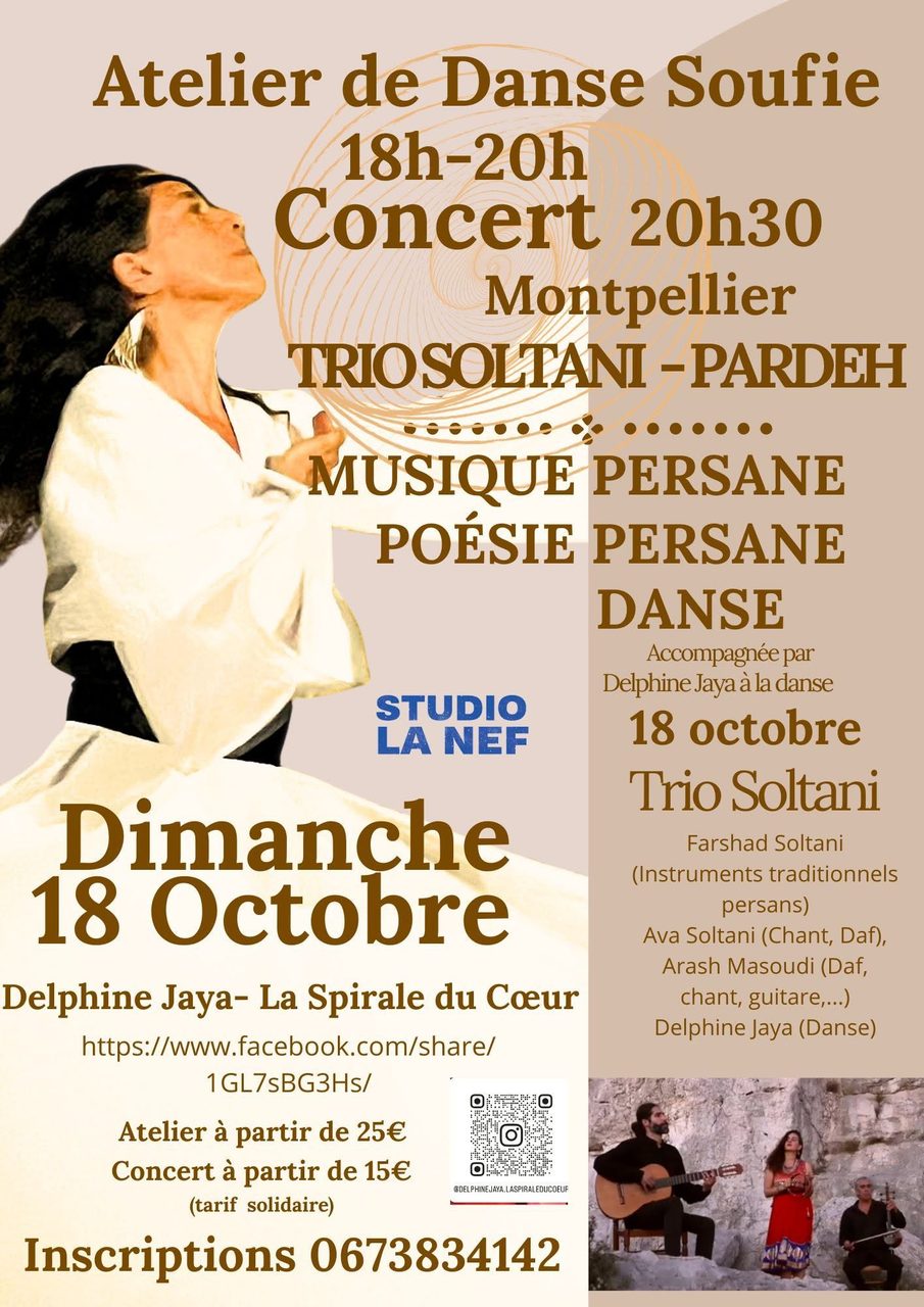 CONCERT & ATELIER DANSE MUSIQUE POÉSIE PERSANE- TRIO SOLTANI & Delphine Jaya