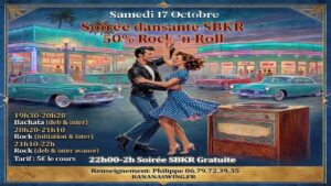 Cours de bachata & rock (4 niveaux) + soirée SBKR au Bowling Center Cap Malo
