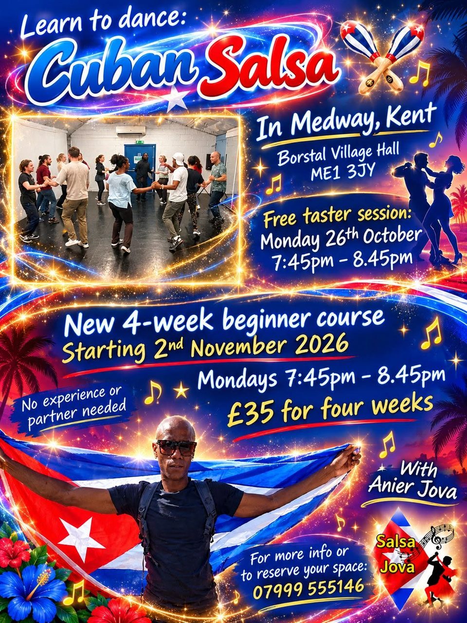 Cuban Salsa for beginners in Medway. Kent