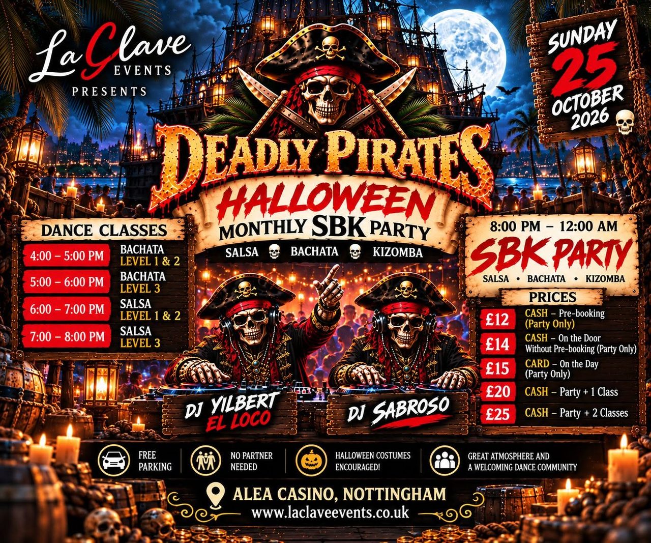 ☠️🏴‍☠️ DEADLY PIRATES – HALLOWEEN MONTHLY SBK PARTY 🎃🔥