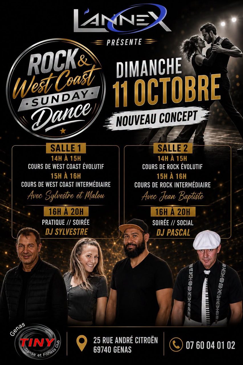 🔷DIMANCHE 11 Octobre🔷ROCK WEST COAST SUNDAY DANCE 🔷