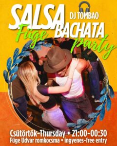 FÜGE Salsa-Bachata Csütörtök-Thursday-Jueves × ingyenes-free-gratuito × 21:00-00:30 × FÜGE UDVAR BAR