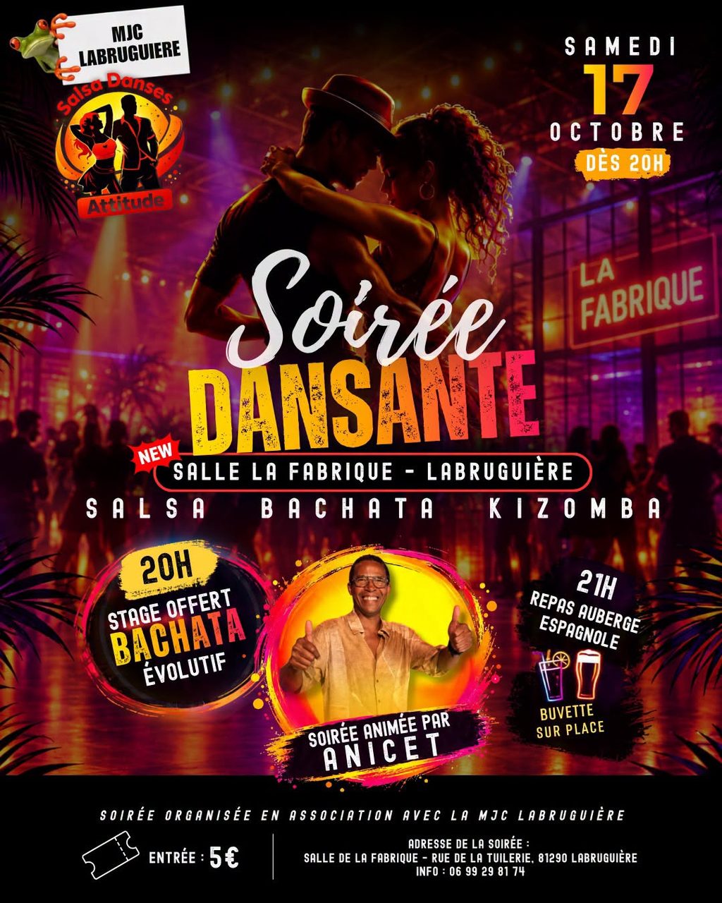 GRANDE SOIRÉE DANSANTE DE LA FABRIQUE l LABRUGUIÈRE – SALSA • BACHATA • KIZOMBA