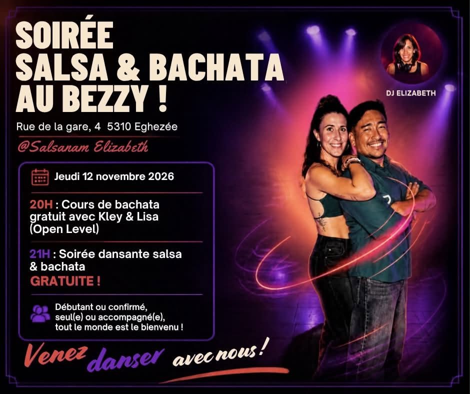 Jeudi 12 novembre cours+soirée gratuit/ salsa bachata
