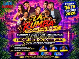 LA RUMBA “AfroLatin Party Bedford” Sensual SBK Special” ft Lorenzo & Olga *Friday 16 October*