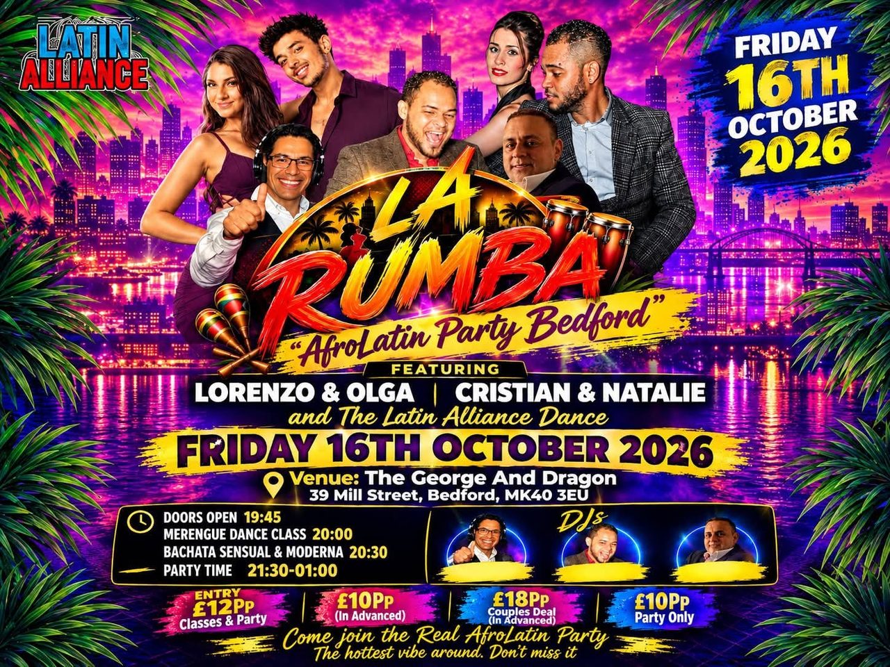 LA RUMBA “AfroLatin Party Bedford” Sensual SBK Special” ft Lorenzo & Olga *Friday 16 October*