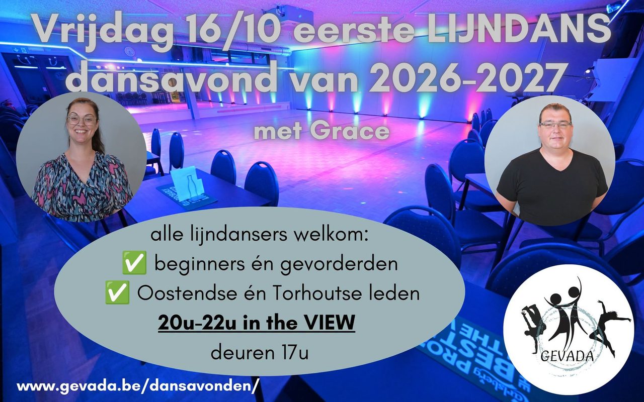 Lijndans dansavond met Grace vr 16 okt