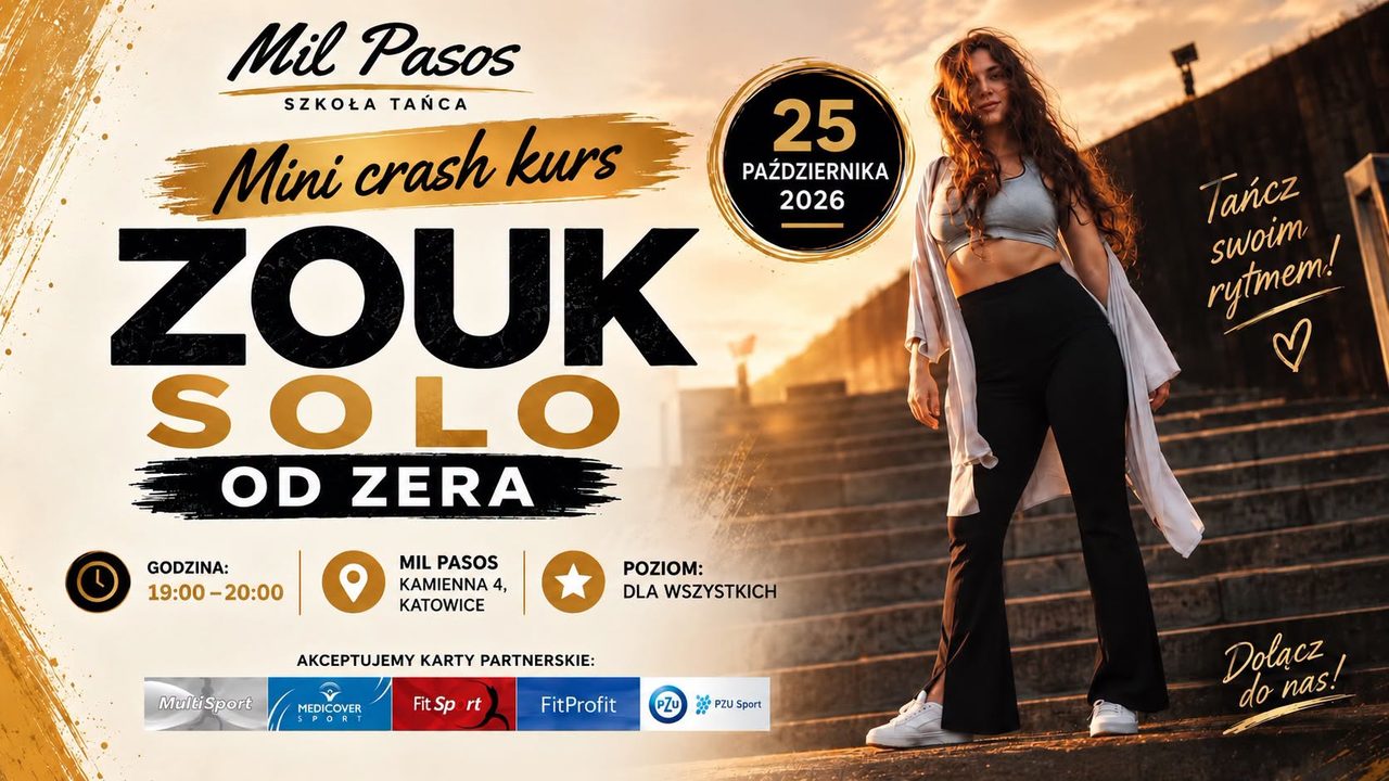 MINI CRASH COURSE – ZOUK SOLO – OD ZERA – SPRAWDŹ NOWE ZAJĘCIA – 25.10.26 – 19:00-20:00