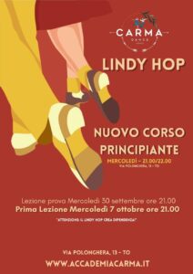 Nuovo corso principianti di LINDY HOP a Torino a SETTEMBRE 2026