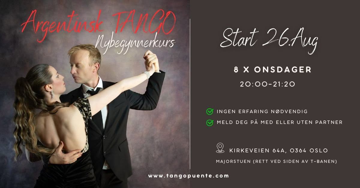 Nybegynner kurs i Argentisk Tango. Start 26.Aug