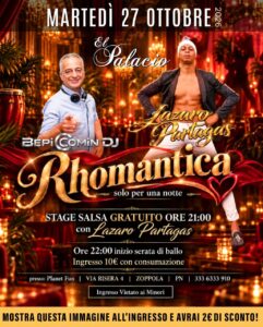 ♥️ 𝑹𝒉𝒐𝒎𝒂𝒏𝒕𝒊𝒄𝒂 ♥️ Solo Per Una Notte… ⚜️ 𝑬𝒍 𝑷 𝒂 𝒍 𝒂 𝒄 𝒊 𝒐 ⚜️ Martedì 27 Ottobre
