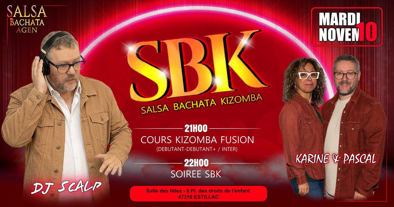 Salsa Bachata Kizomba Agen – Mardi 10 Novembre 2026