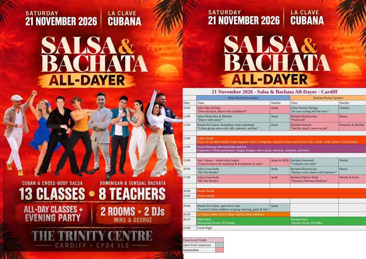 Salsa & Bachata Saturday All-Dayer in Cardiff