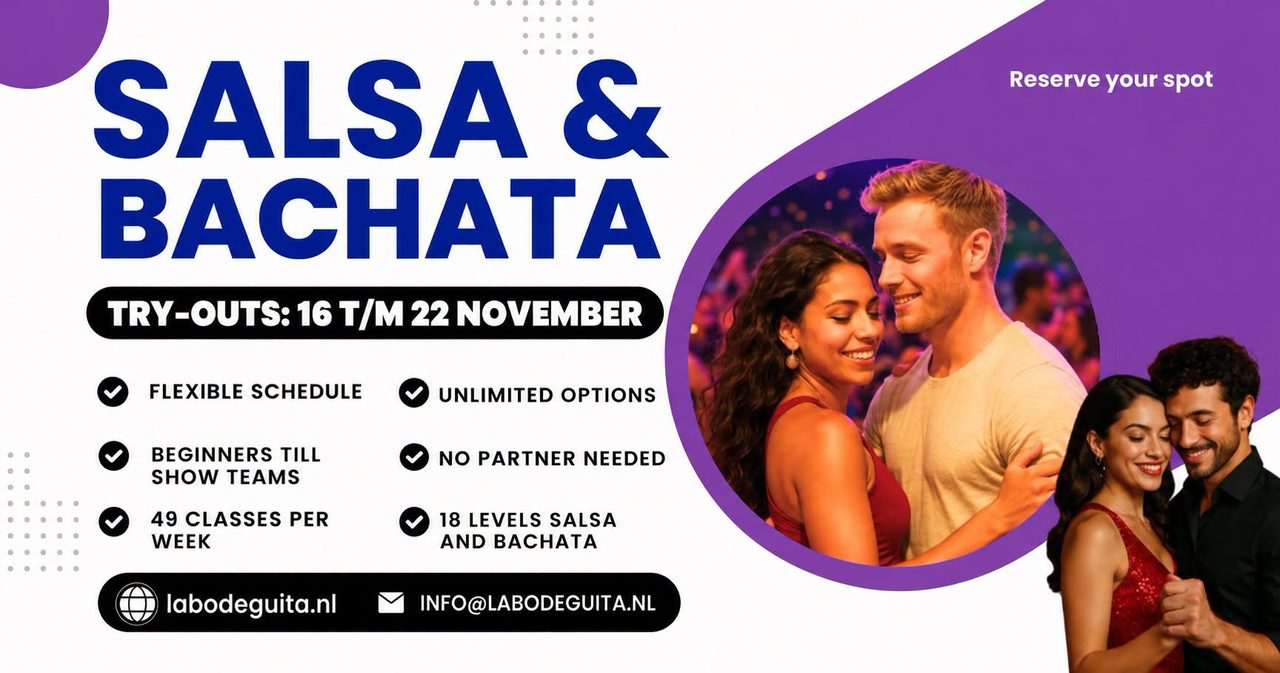 Salsa & Bachata Try-Out Week, November 16 till 22