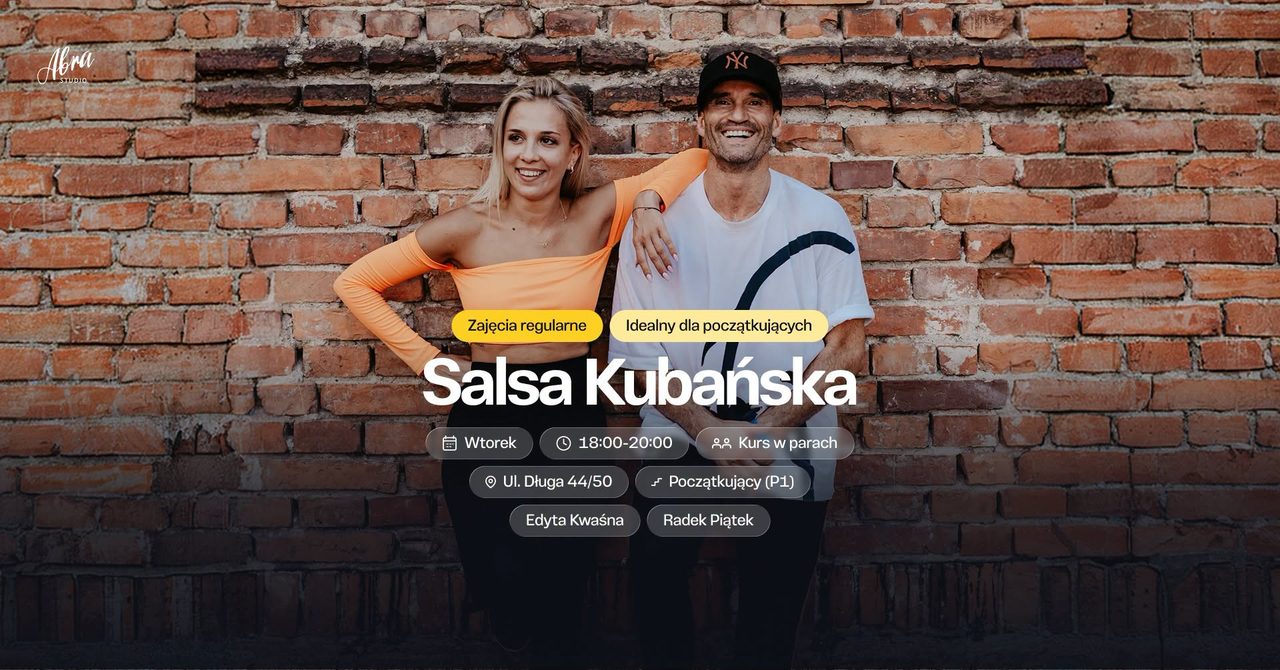 Salsa Kubańska z Edytą Kwaśną & Radkiem Piątkiem dla początkujących (P1) – NABÓR DLA PANÓW
