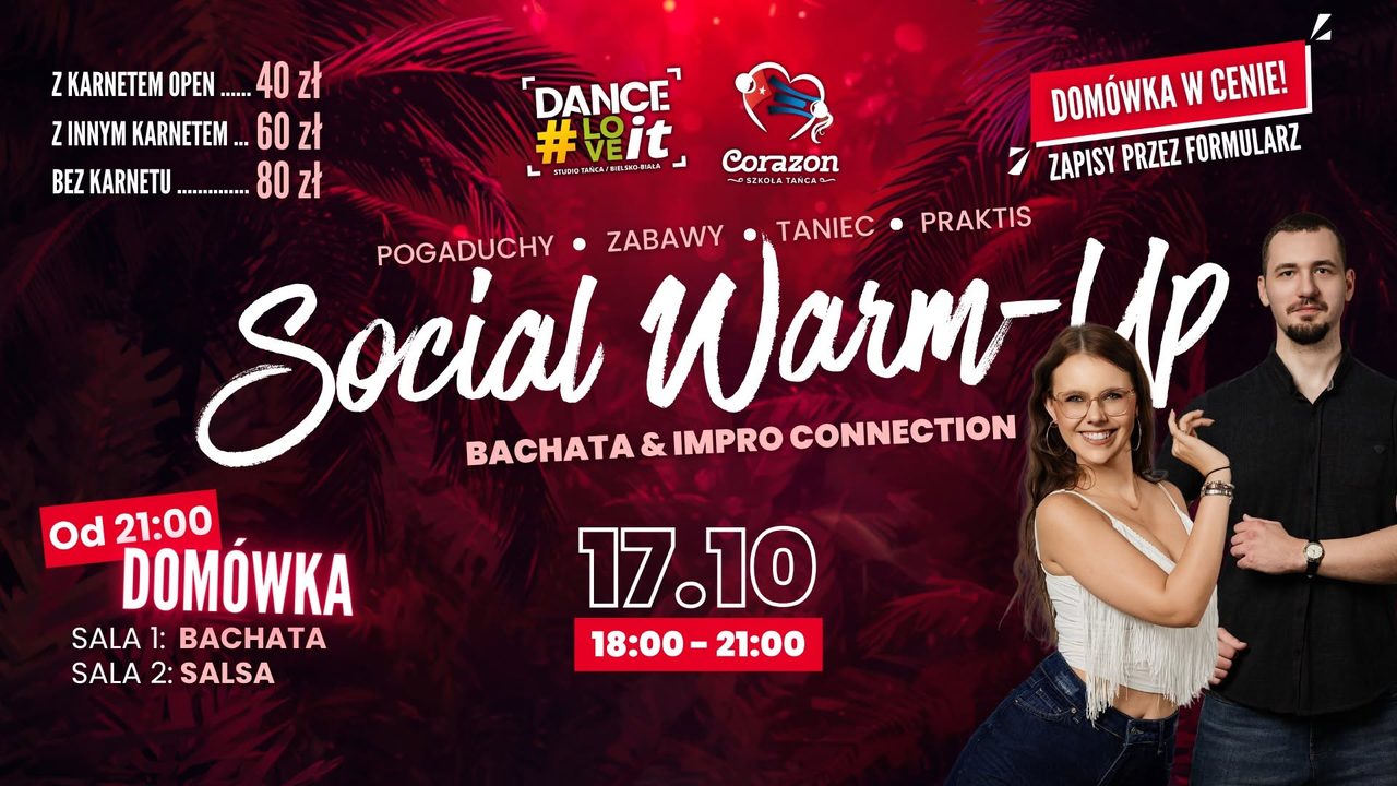 🍺 SOCIAL WARM-UP: Bachata & Impro Connection z Ewelą i Karolem
