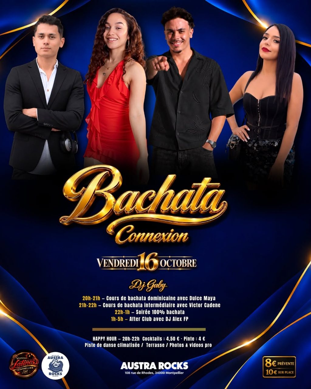 🔥 SOIRÉE 100% BACHATA – VENDREDI 16 OCTOBRE 📍 CLUB AUSTRA ROCKS MONTPELLIER