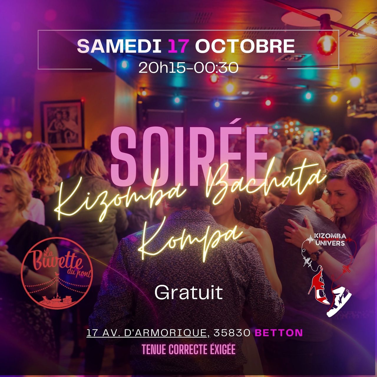 Soirée kizomba bachata kompa, la buvette du pont