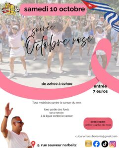 SOIRÉE SALSA/BACHATA/ REGGAETON OCTOBRE ROSE