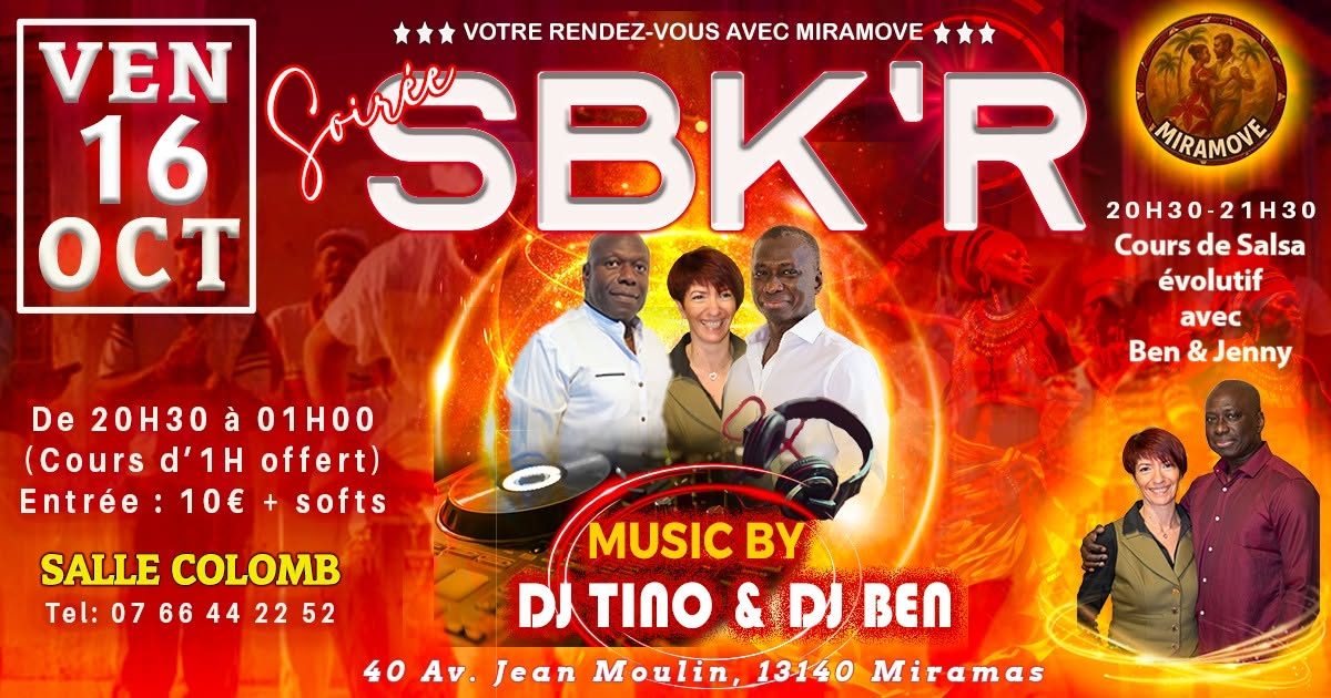 Soirée SBK&rsquo;R vendredi 16 octobre à Miramas salle Colomb