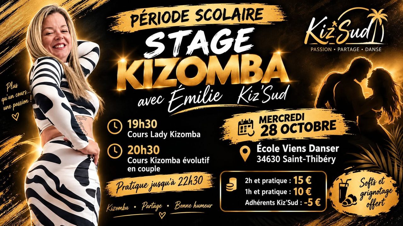 St Thibery mercredi 28 Octobre stage kizomba