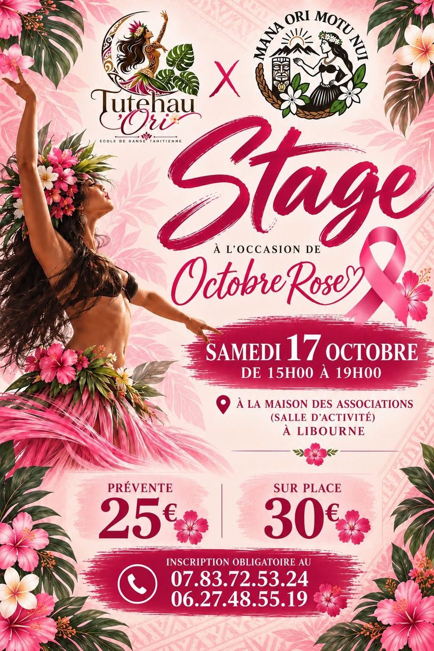 Stage danse tahitienne Octobre rose
