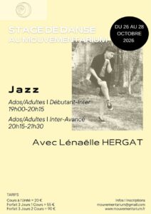STAGE DE DANSE JAZZ AVEC LÉNAËLLE HERGAT