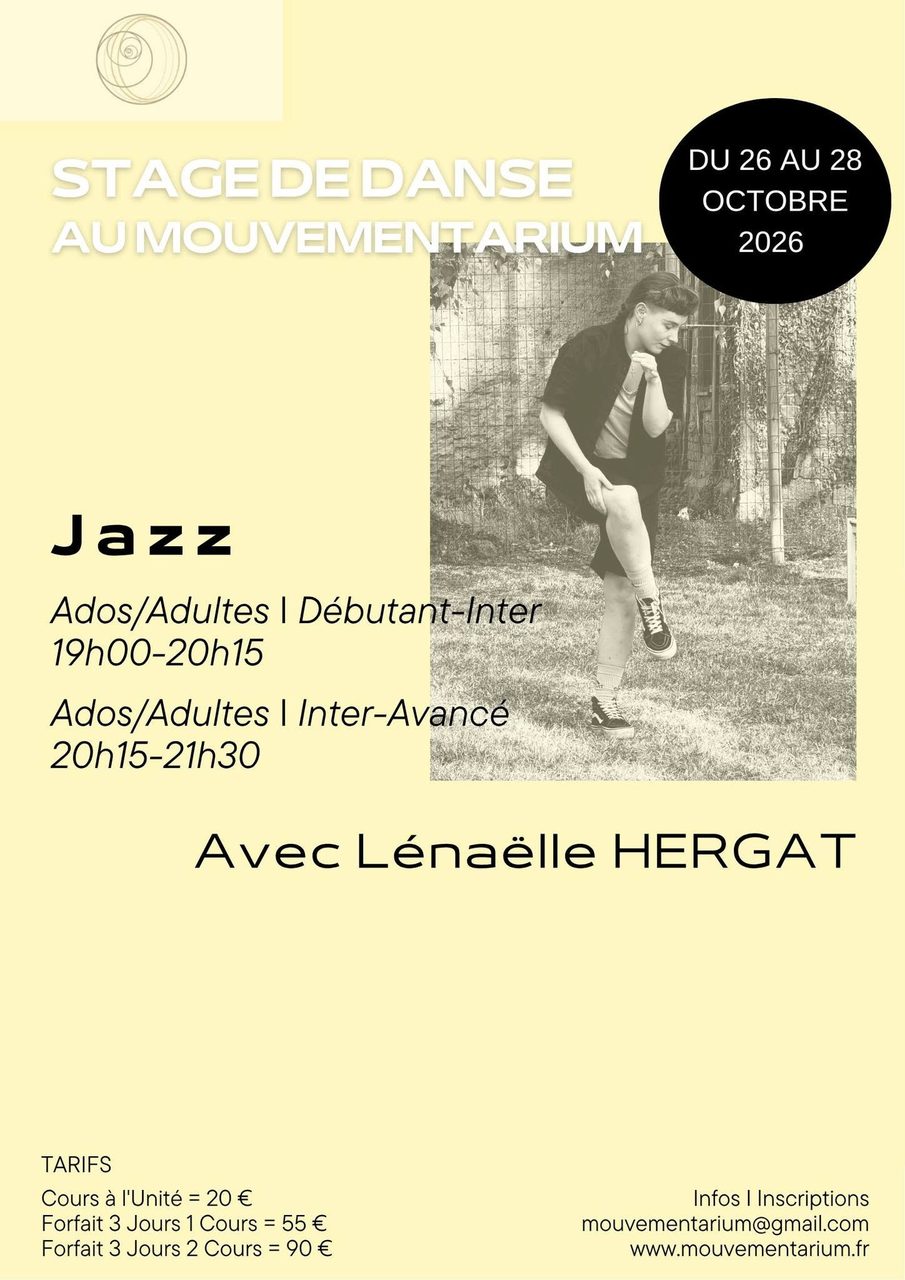 STAGE DE DANSE JAZZ AVEC LÉNAËLLE HERGAT