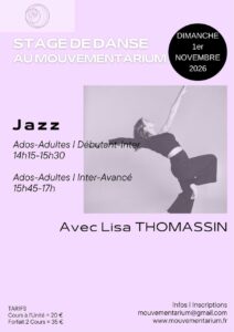STAGE DE DANSE JAZZ AVEC LISA THOMASSIN