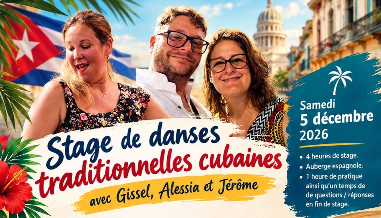 Stage de danses traditionnelles cubaines avec Gissel, Alessia et Jérôme