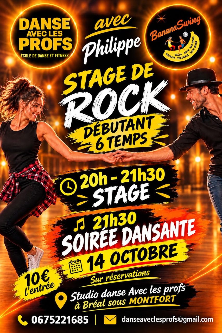 Stage de Rock (6 temps) et soirée dansante au Studio danse à Bréal