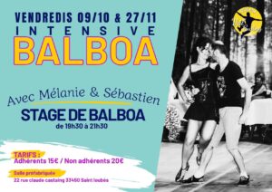 Stage intensif de Balboa – Avec Mélanie & Sébastien
