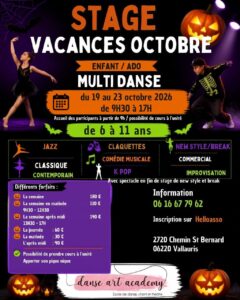 Stage multi danse octobre