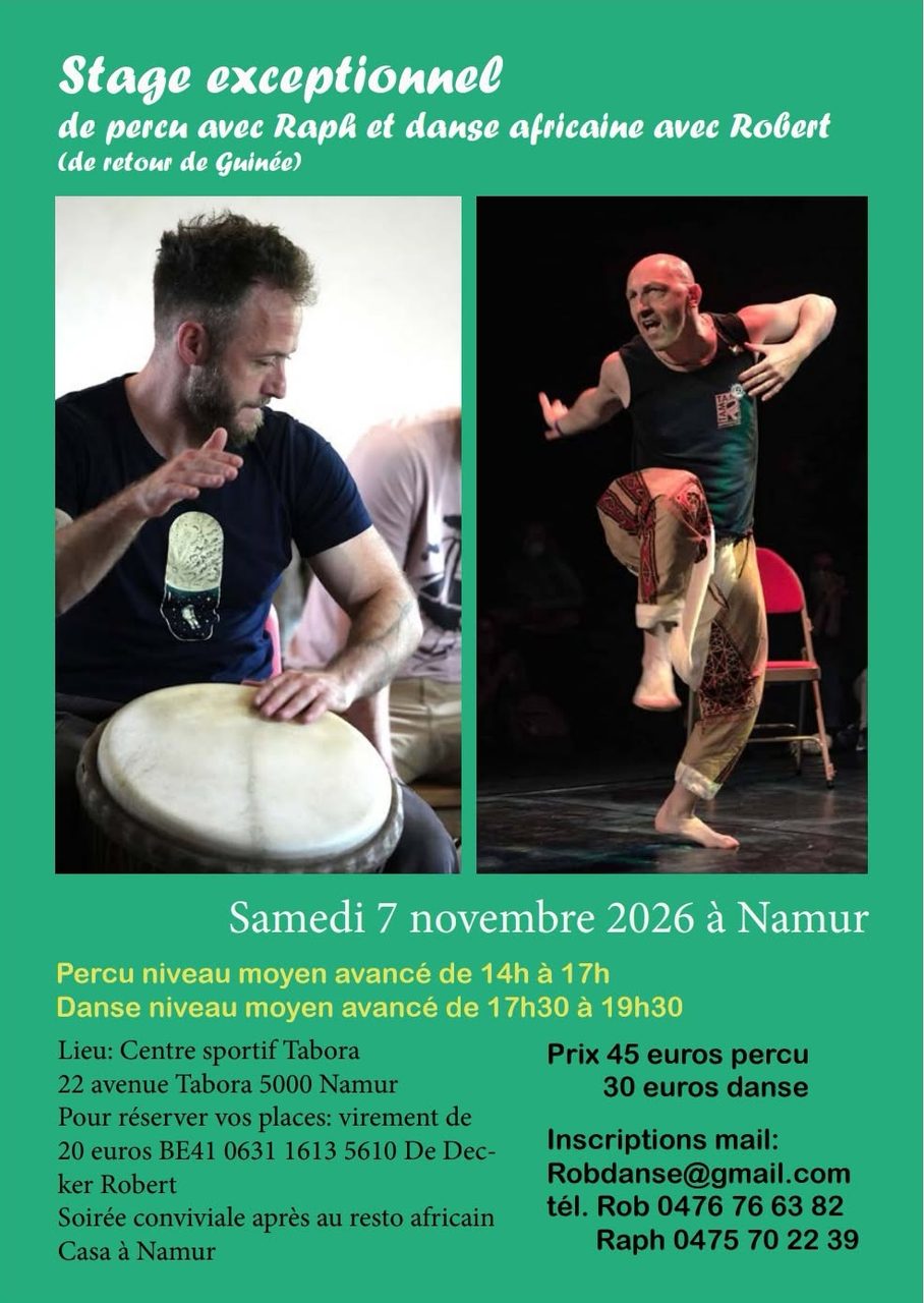 stage percu danse avec Raph et Robert