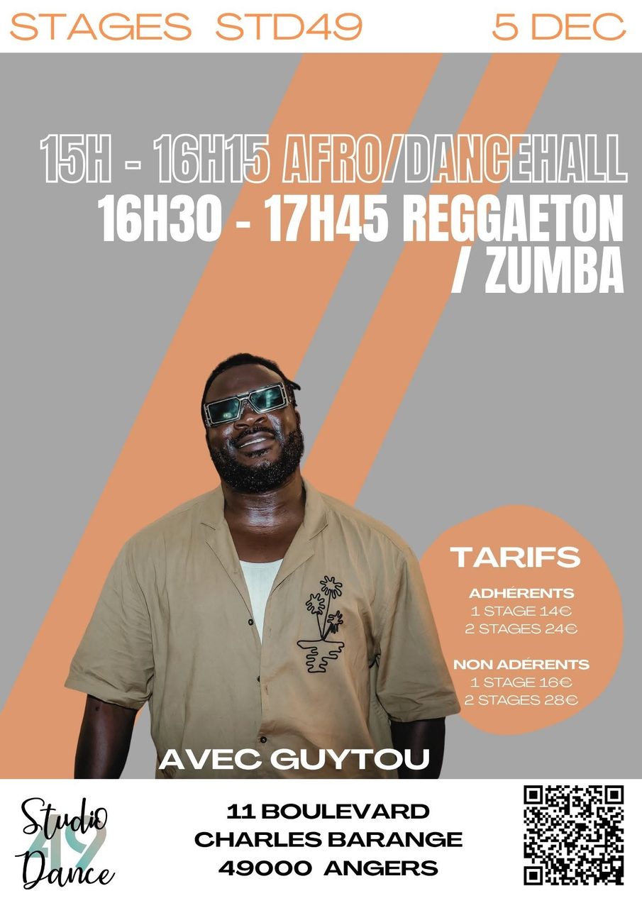 Stages Afro Dancehall / Zumba Reggaeton le 05 Décembre avec Guytou