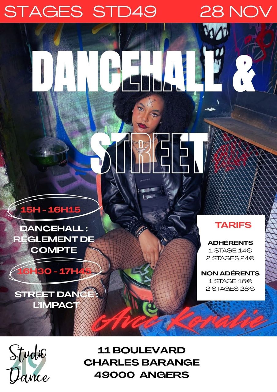 Stages de Dancehall et Street le 28 Novembre avec Koralie