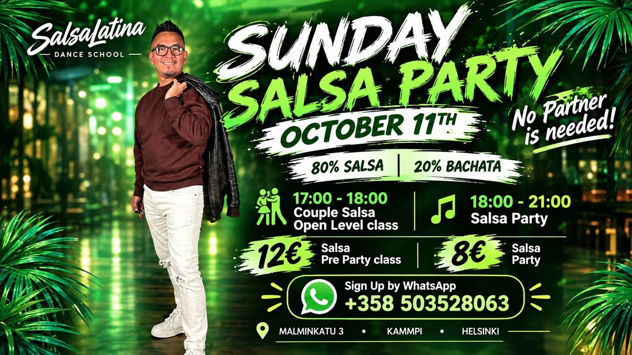 Sunday Salsa Party October 11th | No Partner needed!