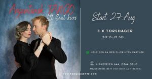 Tangokurs litt øvet. Start 27.Aug