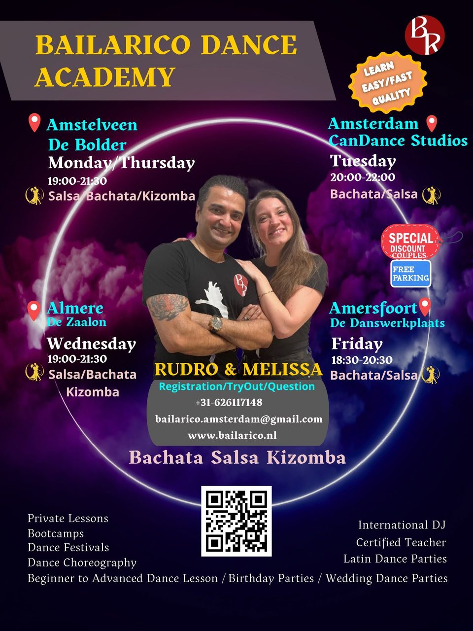 TryOut Salsa Bachata Beginner/Intermediate/Advanced Course (Amstelveen)