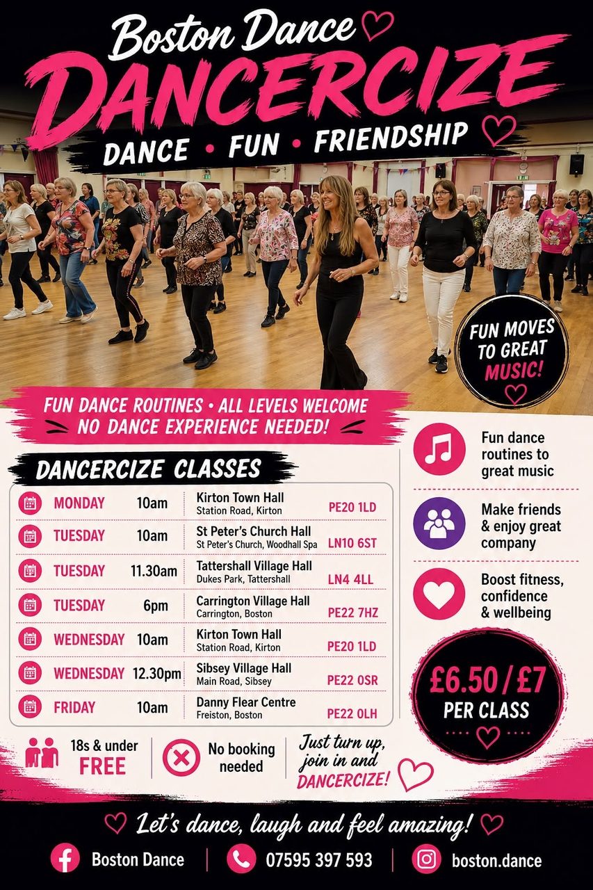 Woodhall Spa Dancercize Tues 10am StPeters Church Hall £7